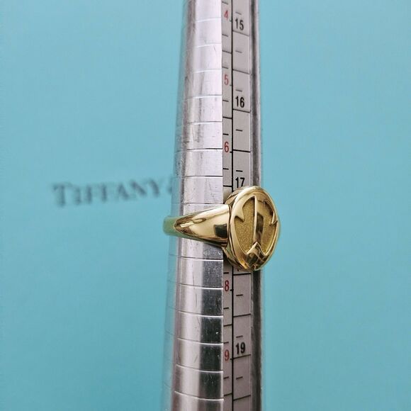 ULTRA RARE Vintage Tiffany & Co 18k Gold Flip Signet Ring OOAK Reversible Design - Picture 15 of 15